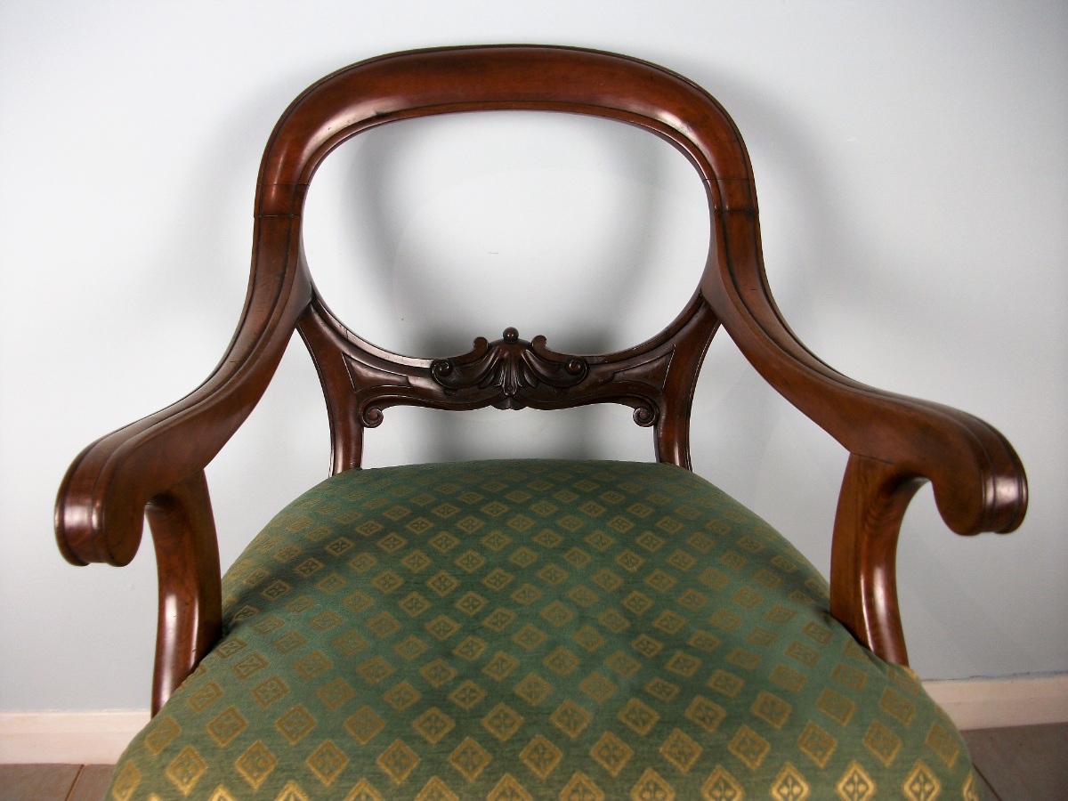 19th Century Mahogany Balloon Back Desk Chair